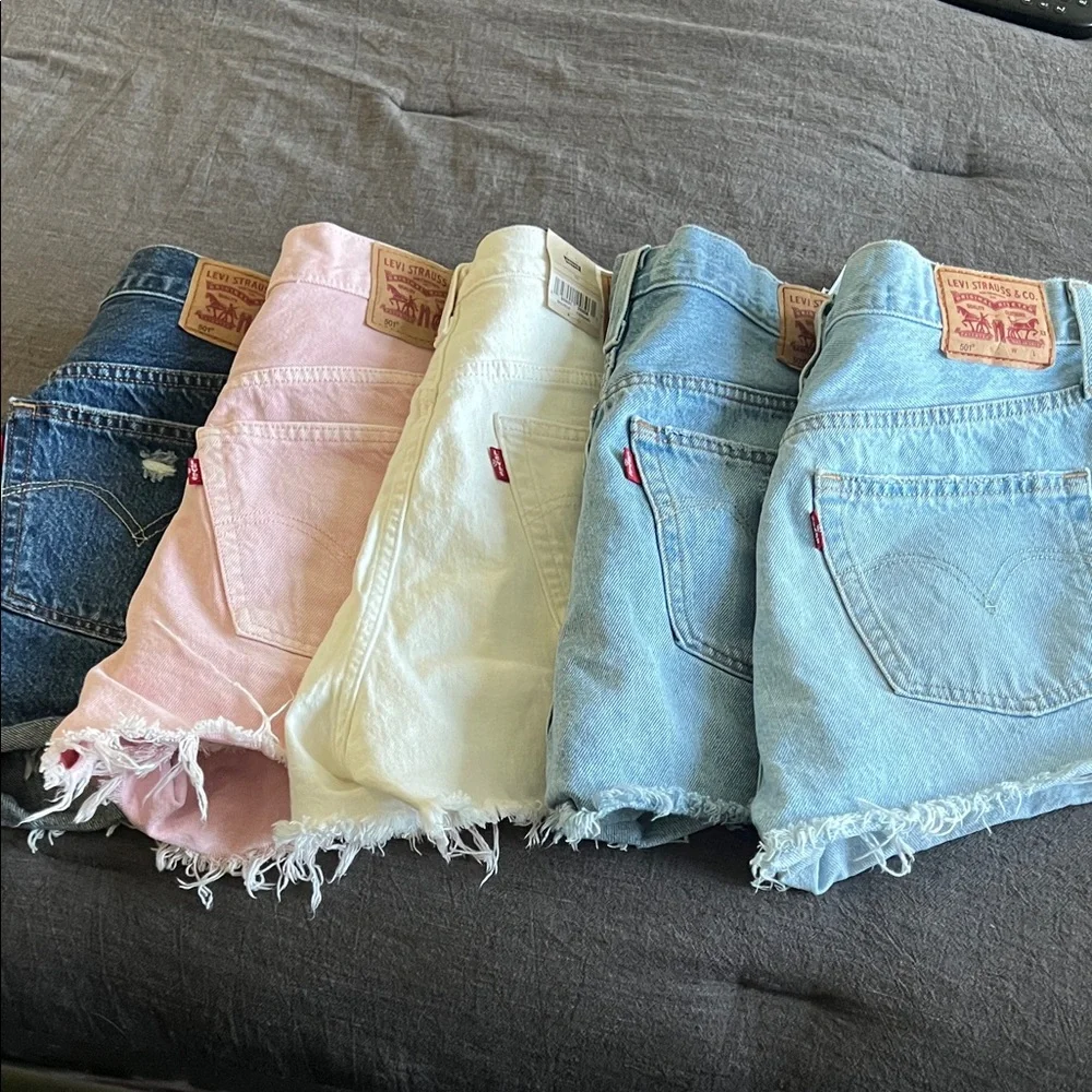 Levi's Women's Jean Shorts - Light Blue, Pink, White - Picture 7 of 7
